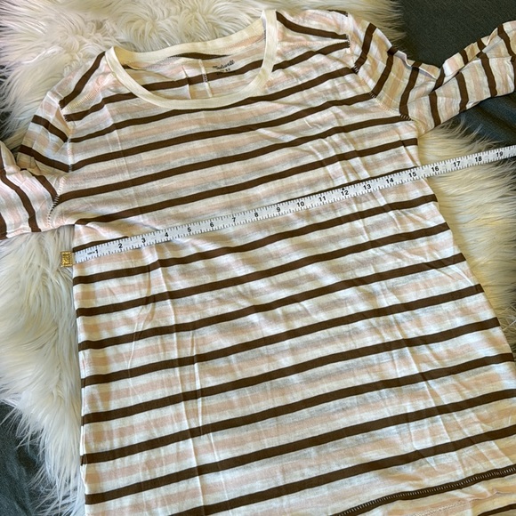 M a d e w e l l • Semi sheer stripe long sleeve tee - Picture 4 of 5